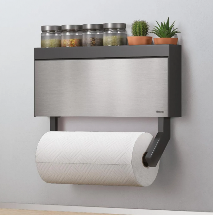 Suport rola hartie, folie aluminiu, folie alimentara si 6 carlige, Tango Inox [9]