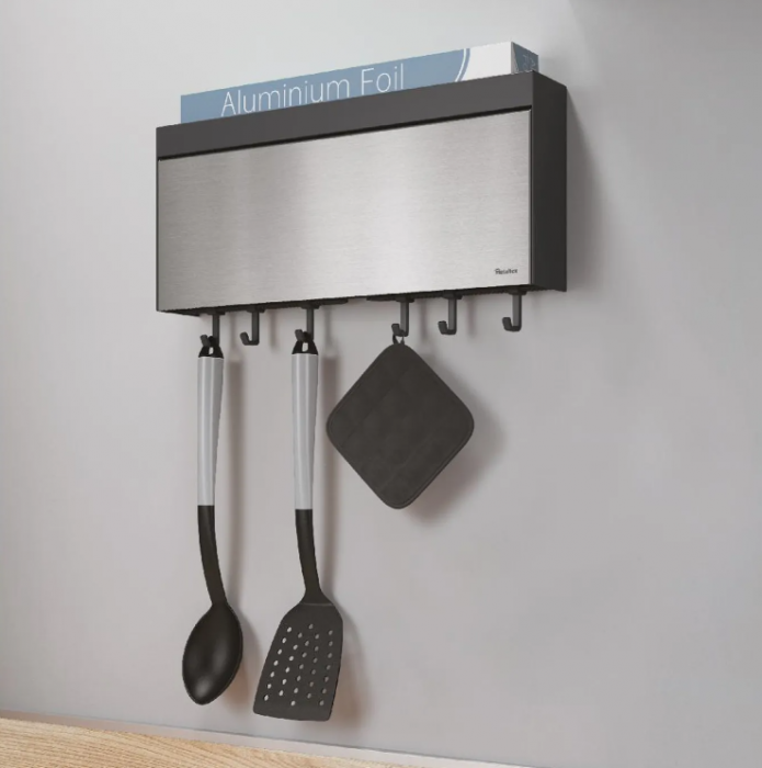 Suport rola hartie, folie aluminiu, folie alimentara si 6 carlige, Tango Inox [10]