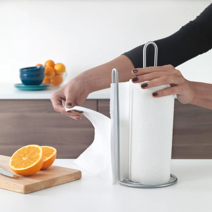 Suport rola sau prosop hartie pentru bucatarie My Roll, vertical, gri [4]