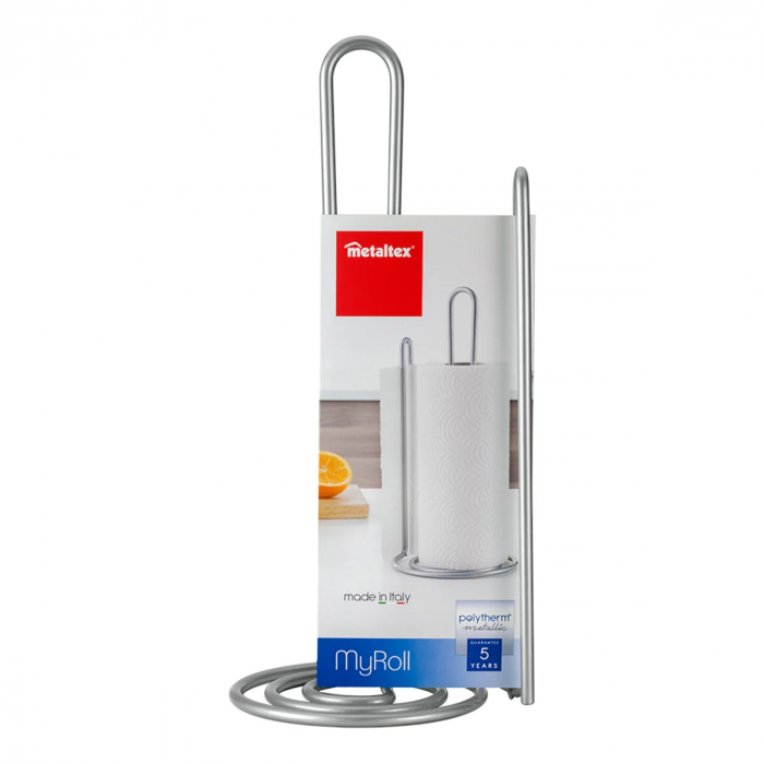 Suport rola sau prosop hartie pentru bucatarie My Roll, vertical, gri [5]
