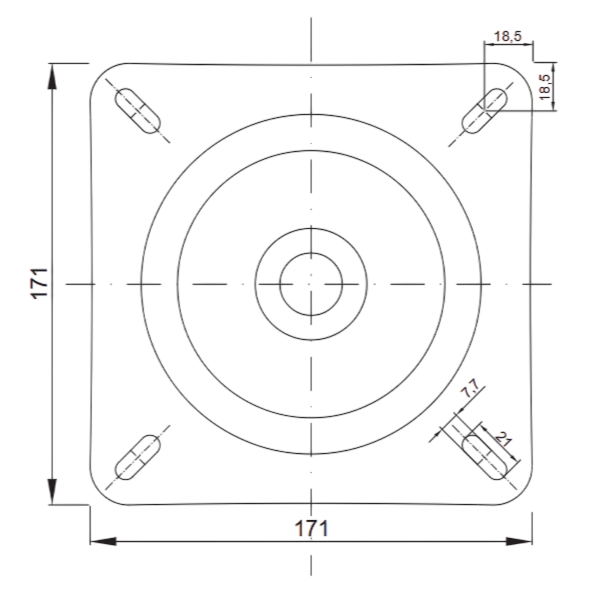 Suport rotativ patrat, finisaj negru, 175x175 mm [2]