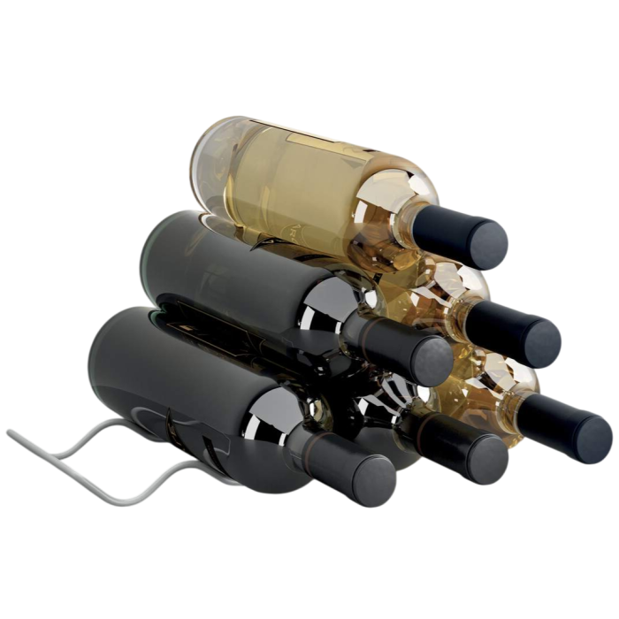 Suport, stativ pentru 10 sticle de vin Ola, finisaj alb, 12x32x3 cm [1]