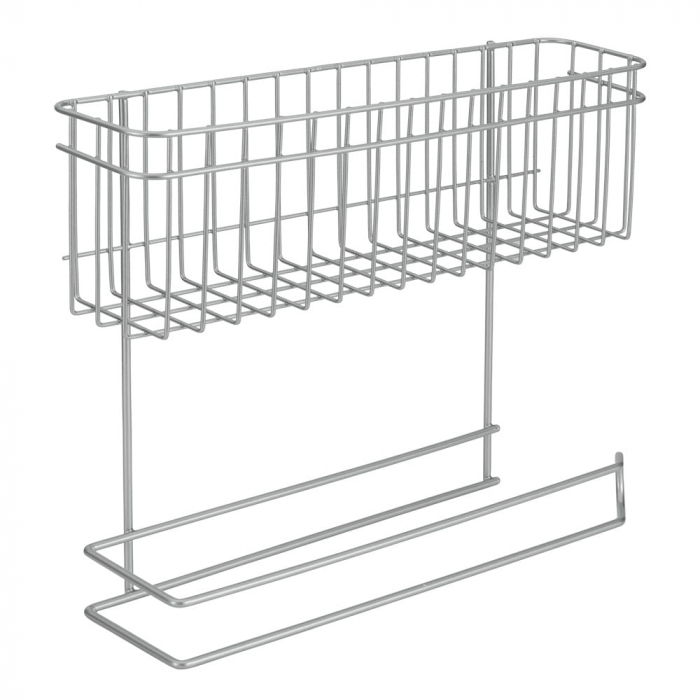 Suport suspendat condimente si rola de bucatarie Rollo, gri, 33x8x27 cm [2]