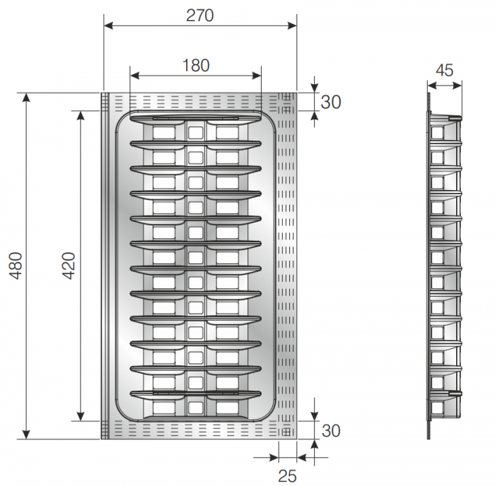 Suport modular organizare vase, alb, 270x480x45 mm [3]