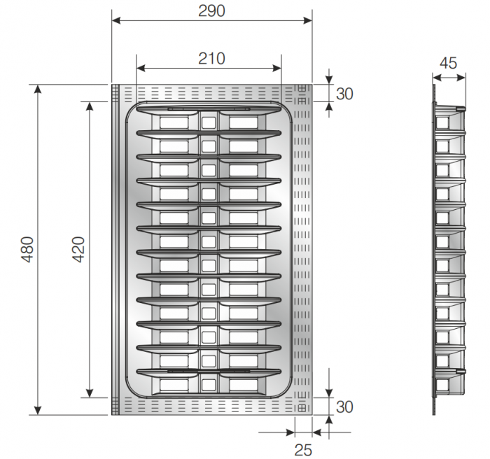 Suport modular organizare vase, antracit, 290x480x45 mm [3]