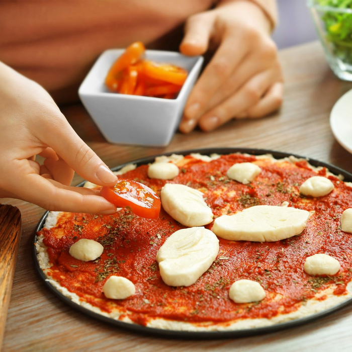 Tava rotunda pentru copt pizza, gri [3]