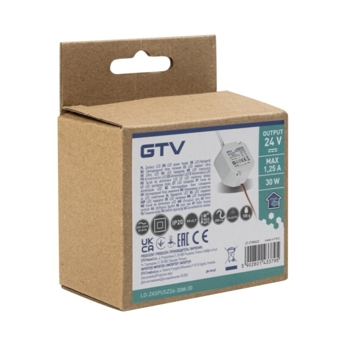 Transformator GTV pentru bandă LED, 30W, 24V, IP20 [7]