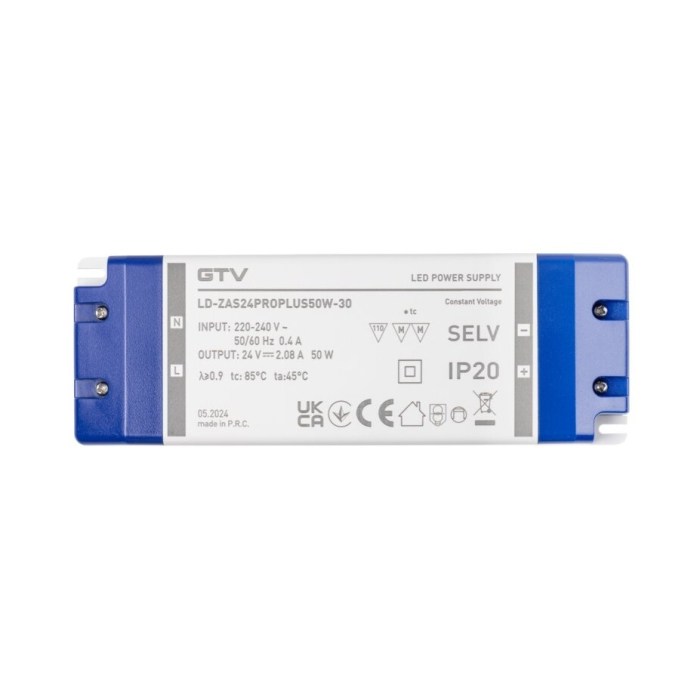 Transformator Pro+ GTV pentru bandă LED, 50W, 24V, IP20 [2]
