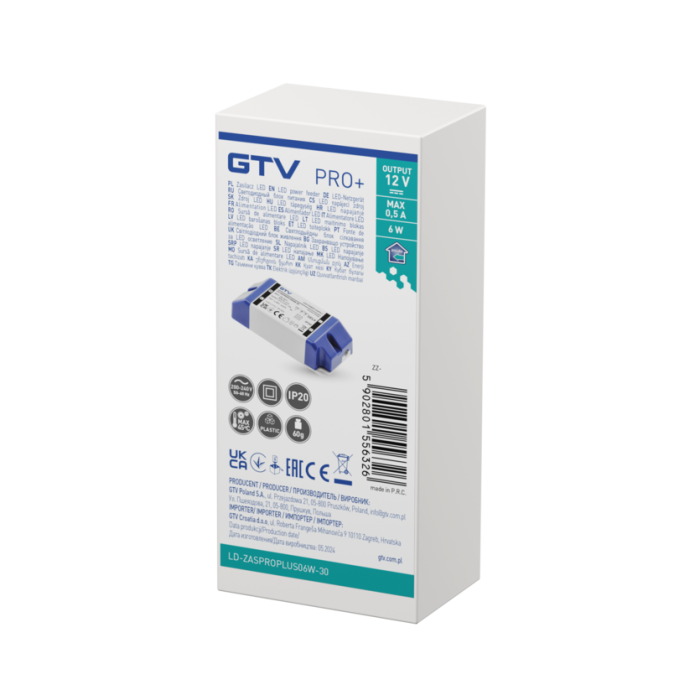 Transformator Pro+ GTV pentru bandă LED, 6W, 12V, IP20 [2]