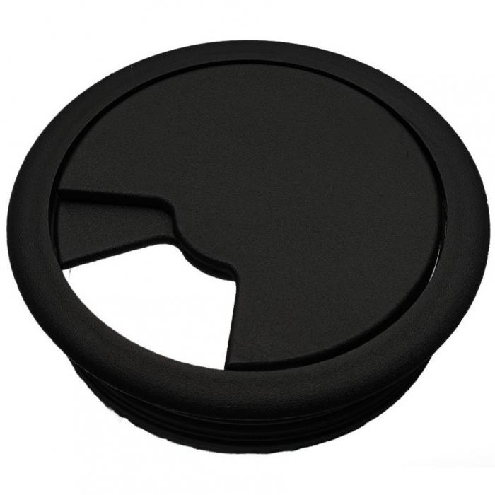 Trecere din plastic pentru cablu PLF, finisaj negru mat, Ø60 mm [2]