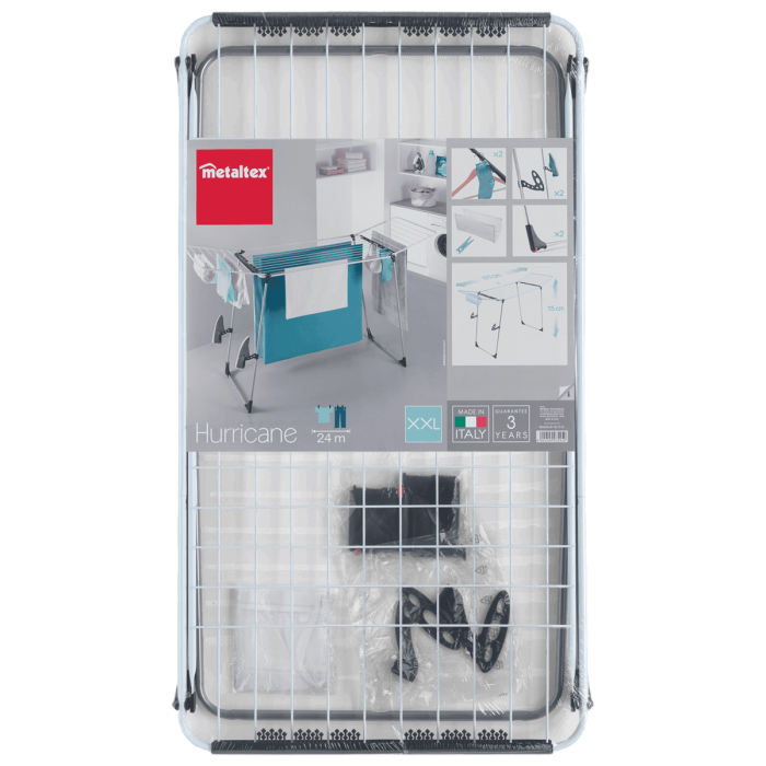 Uscator de rufe pliabil, Hurricane, argintiu, 24 m [7]