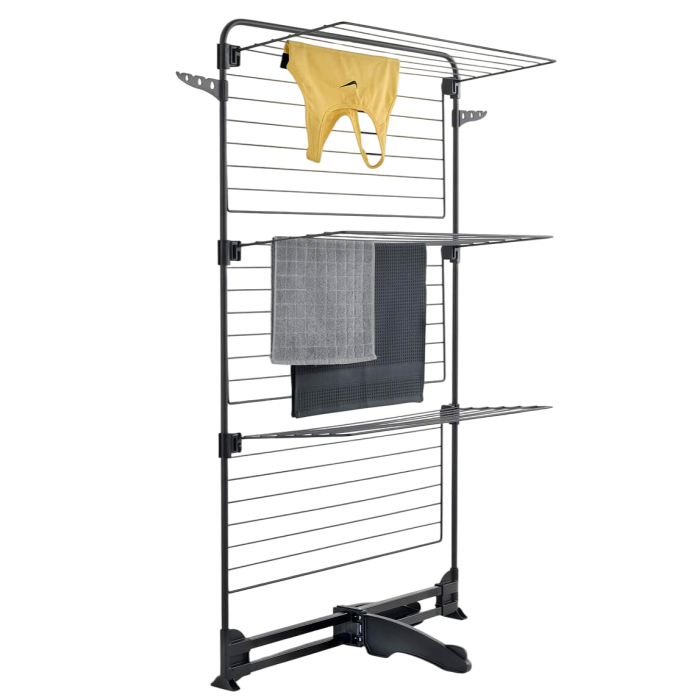 Uscator de rufe vertical, Storm Onyx, cu 3 etaje, negru mat, 34 m [2]