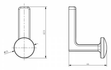 Agatatoare cuier Arco, finisaj otel periat GT, 62.58x25x46 mm [6]