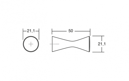 Agatatoare cuier Diabolo, finisaj otel inoxidabil, 21,1x50 mm [1]