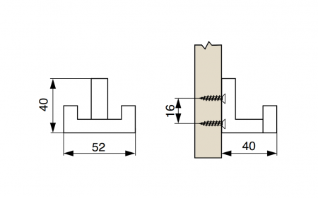 Agatatoare cuier dubla Modix, finisaj alb mat, 40x52x40 [3]