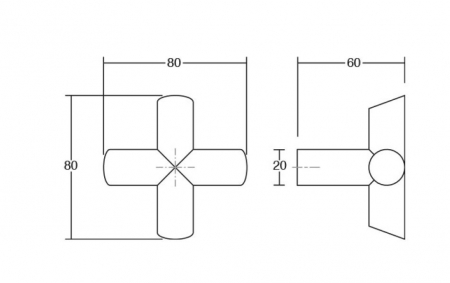 Agatatoare cuier Equis, finisaj alb mat, 80x80x60 mm [2]