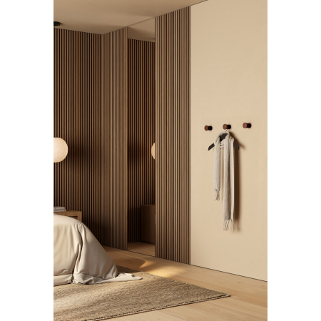 Agatatoare cuier Piece, finisaj negru mat lacuit/pluta, 48x64 mm [2]
