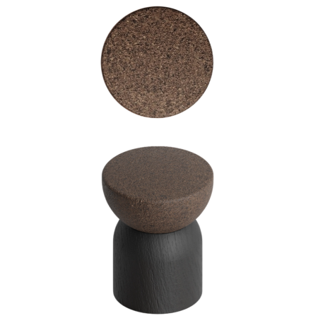 Agatatoare cuier Piece, finisaj negru mat lacuit/pluta, 48x64 mm [1]