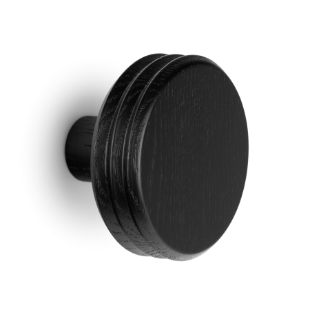 Moderne - Agatatoare cuier Pulse, finisaj negru mat lacuit, 92x62 mm
