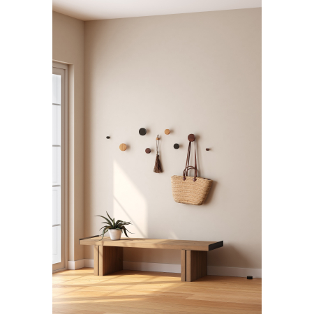 Agatatoare cuier Pulse, finisaj negru mat lacuit, 90x62 mm [3]
