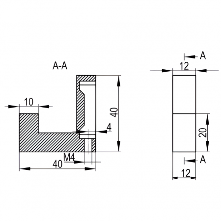Agatatoare cuier simpla Tetris, finisaj negru [4]