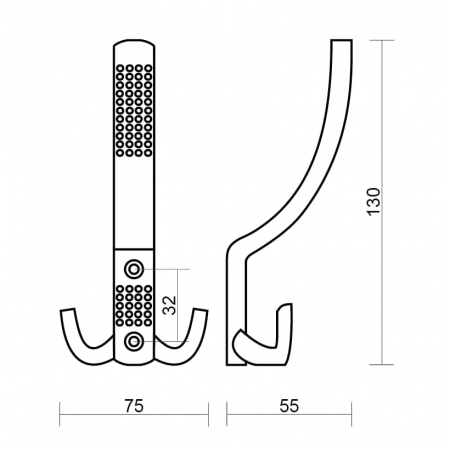 Agatatoare cuier tripla FCH-07, finisaj negru [5]