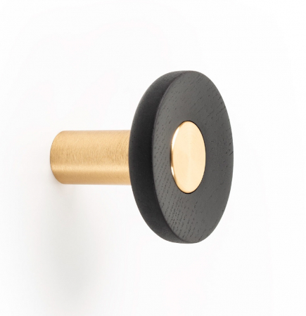 Moderne - Agatatoare cuier Zoot, finisaj alama intunecata periata cu negru lacuit, D:60 mm