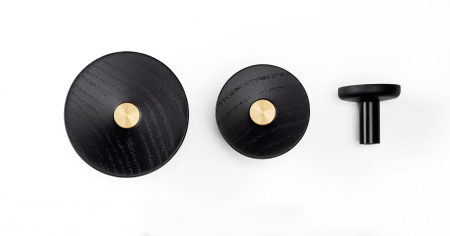 Agatatoare cuier Zoot, finisaj alama intunecata periata cu negru lacuit, D:60 mm [1]