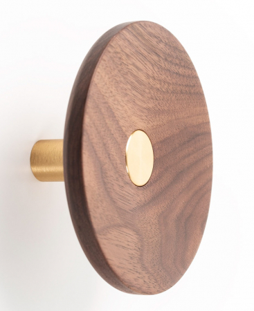 Moderne - Agatatoare cuier Zoot, finisaj alama intunecata periata cu nuc natur, D:120 mm