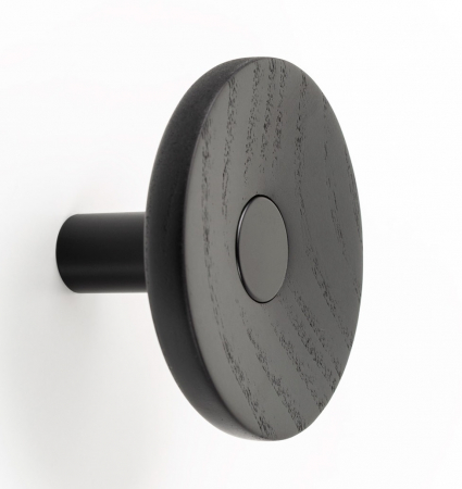 Moderne - Agatatoare cuier Zoot, finisaj negru mat cu negru lacuit, D:90 mm