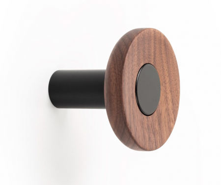 Moderne - Agatatoare cuier Zoot, finisaj negru mat cu nuc natur, D:60 mm