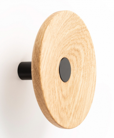 Moderne - Agatatoare cuier Zoot, finisaj negru mat cu stejar natur, D:120 mm