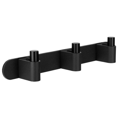 Moderne - Agatatori cuier Casey Rack, finisaj negru lava texturat/negru mat, 340x43x62 mm