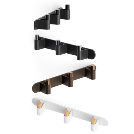 Agatatori cuier Casey Rack, finisaj negru lava texturat/negru mat, 340x43x62 mm [5]