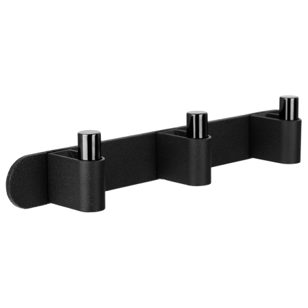 Moderne - Agatatori cuier Casey Rack, finisaj negru lava texturat/negru titan lustruit, 340x43x62 mm