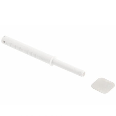 Amortizoare inchidere usi - Amortizor bumper incastrat cu adaptor si magnet pentru usa mobilier, alb, L:107 mm