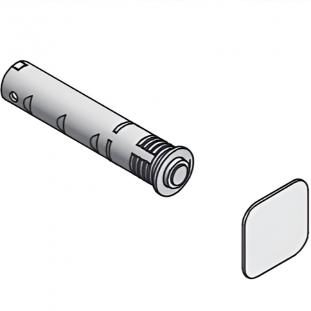 Amortizor bumper incastrat cu adaptor si magnet pentru usa mobilier, alb, L:107 mm [1]