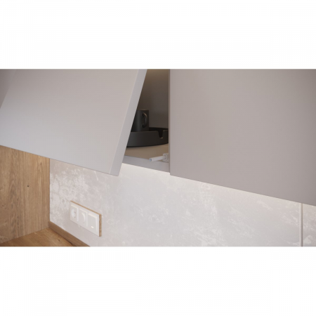 Amortizor bumper incastrat cu adaptor si magnet pentru usa mobilier, gri, L:119 mm [2]