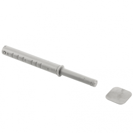 Amortizoare inchidere usi - Amortizor bumper incastrat cu adaptor si magnet pentru usa mobilier, gri, L:107 mm
