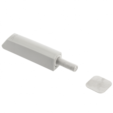 Amortizoare inchidere usi - Amortizor bumper incastrat cu adaptor si magnet pentru usa mobilier, gri, L:93 mm