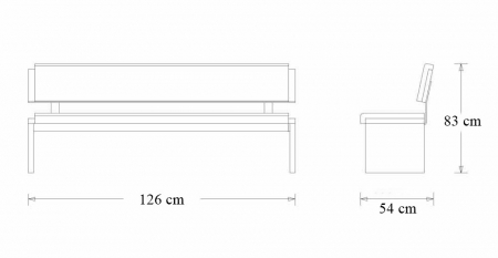 Banca cu spatar Two, finisaj stejar, 126x54x83 cm [1]
