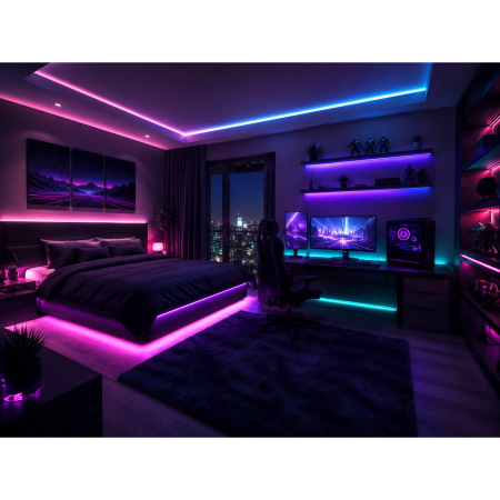 Bandă LED COB Gel Free GTV, lumină RGB, 810 LED/m, 12V, IP20, 5 m [5]