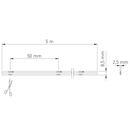 Bandă LED COB GTV, rezistentă la apă, lumină neutră, 24V, IP65, 5 m [5]