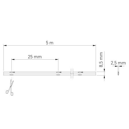 Bandă LED COB GTV, rezistentă la apă, lumină neutră, 480 LED/m, 12V, IP65, 5 m [7]