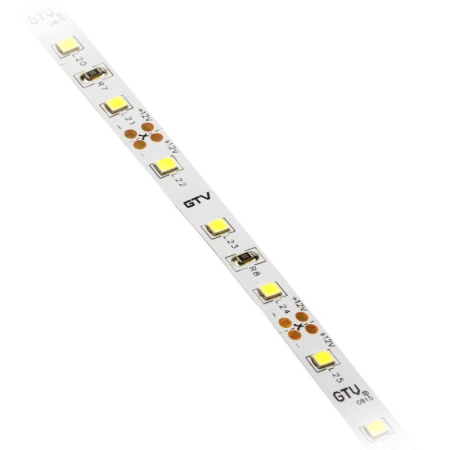 Bandă LED Flash GTV, lumină caldă, 60 LED/m, 850 lm/m, 11 W/m, 12V, IP20, 5 m [1]