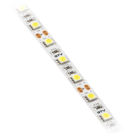 Bandă LED Flash GTV, lumină caldă, 60 LED/m, 900 lm/m, 14,4 W/m, 12V, IP20, 5 m [2]