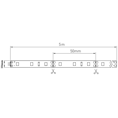 Bandă LED Flash GTV, lumină neutră, 60 LED/m, 1750 lm/m, 16 W/m, 12V, IP20, 5 m [4]