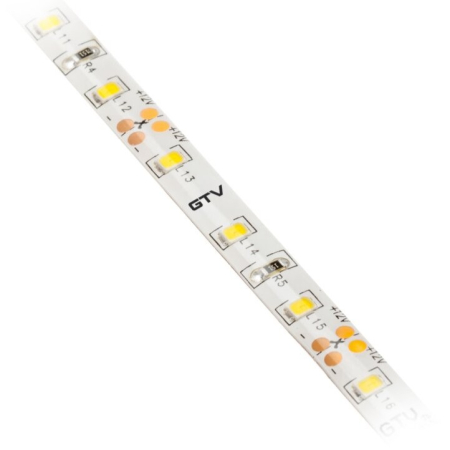 Bandă LED Flash GTV, lumină rece, 60 LED/m, 730 lm/m, 11 W/m, 12V, IP65, 5 m [1]