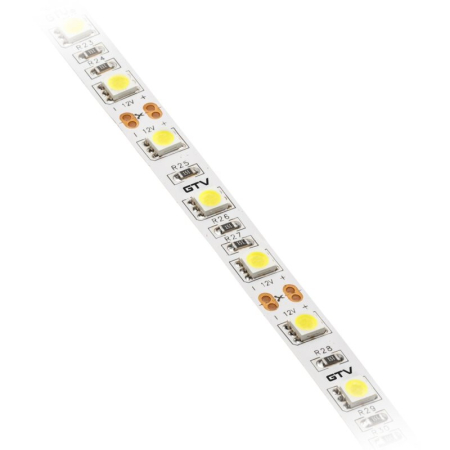 Bandă LED Flash GTV, lumină rece, 60 LED/m, 900 lm/m, 14,4 W/m, 12V, IP20, 5 m [1]