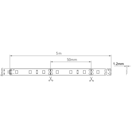 Bandă LED Flash GTV, lumină rece, 60 LED/m, 250 lm/m, 3,7 W/m, 12V, IP65, 5 m [1]